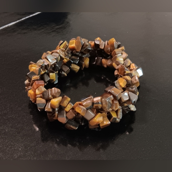 Vintage Tigers Eye Bracelet Lucky Stretch Bracelet - Picture 2 of 9